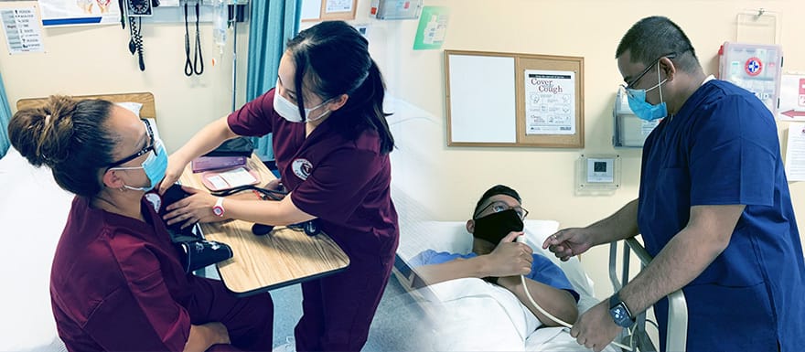 Patient Care Technician students practicing on other students