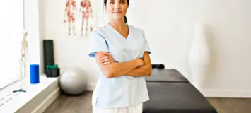 A caucasion female massage therapy professional